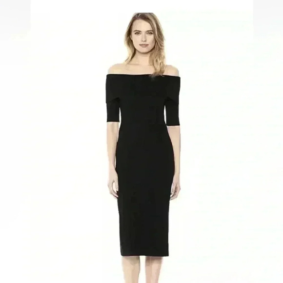 525 America Gray Ribbed Off Shoulder Knit Dress, Midi, Fold Over Neck, Size M - Picture 1 of 16